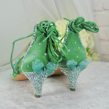 Load image into Gallery viewer, Sage Green Sandals with 'Butterfly' Size UK8