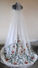 Load image into Gallery viewer, Autumnal Embroidered Edge Floral wedding veil (90 - 200cm)