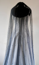 Load image into Gallery viewer, Black Wedding Pearl Veil,Soft Bridal Tulle Veil with Comb,Floor Length Veil,Chapel Bridal Fingertip Veil,Cathedral Veil, 75-300cm
