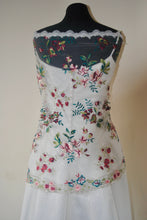 Load image into Gallery viewer, Embroidered Floral Shawl Scarf Wrap Head Covering Mantilla Veil Wedding Veil Alternative