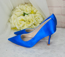 Load image into Gallery viewer, Classic Satin Bridal Shoe | Pointed Toe Court Shoes available in a range of colours