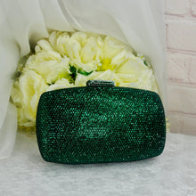 Load image into Gallery viewer, Emerald Green Crystal Heels with Matching Clutch Bag
