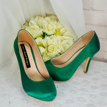 Load image into Gallery viewer, Classic Satin Round Toe Court Shoes