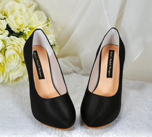 Load image into Gallery viewer, Classic Satin Round Toe Court Shoes