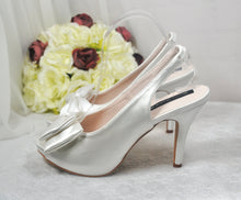 Load image into Gallery viewer, Satin Sling Back Heels with Bow - other colour