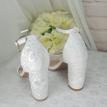 Load image into Gallery viewer, Block Heel Sandals with Lace Details UK6/US8.5