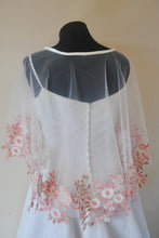 Load image into Gallery viewer, Pink Flower Embroidered Dress Cover Cape
