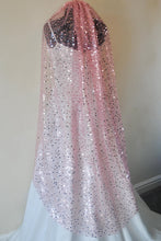 Load image into Gallery viewer, Coloured Luxury Beaded Bridal Veil Unique Sequin Veil with Comb - Other Colours