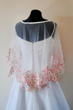 Load image into Gallery viewer, Pink Flower Embroidered Dress Cover Cape