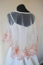 Load image into Gallery viewer, Pink Flower Embroidered Dress Cover Cape