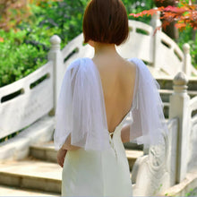 Load image into Gallery viewer, Removable sleeves, glitter detachable sleeves, white black light ivory bridal sleeves