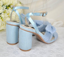 Load image into Gallery viewer, Blue Wedding Bridal Heels with Bow  UK2/US5