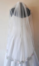 Load image into Gallery viewer, Rose Embroidered Lace Edge Bridal Veil