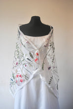 Load image into Gallery viewer, Embroidered Floral Shawl Scarf Wrap Head Covering Mantilla Veil