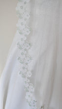 Load image into Gallery viewer, Floral Embroidered Lace Edge Bridal Veil with Sage Green Details