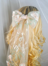 Load image into Gallery viewer, Wild Rose Embroidered Bridal Bow
