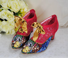 Load image into Gallery viewer, Beauty and the Beast Block Heel Bridal Boots UK8