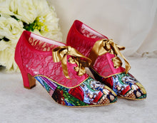 Load image into Gallery viewer, Beauty and the Beast Block Heel Bridal Boots UK8