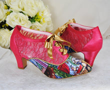 Load image into Gallery viewer, Beauty and the Beast Block Heel Bridal Boots UK8