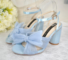 Load image into Gallery viewer, Blue Wedding Bridal Heels with Bow  UK2/US5
