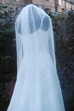 Load image into Gallery viewer, White Wedding Veil with Multicoloured Hearts