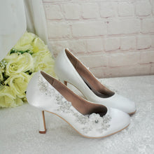 Load image into Gallery viewer, Flora - Floral Beading with Round Toe and 3 inch heel