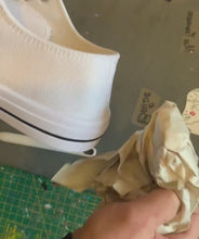 Load and play video in Gallery viewer, DIY Wedding Converse. Wedding Shoe Vinyl, Iron On Transfer Stickers, Iron On Vinyl, Custom Wedding Shoes, Personalised Sneakers, Trainers