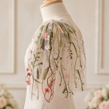 Load image into Gallery viewer, Detachable Bridal Sleeves | Embroidered Wild Flower Removable Wedding Sleeves