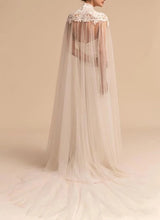 Load image into Gallery viewer, High Neck Lace Wedding Cape