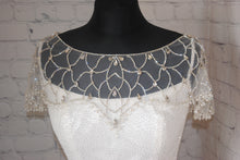 Load image into Gallery viewer, Crystal Embellished Bridal Cape, Wedding Dress Cover Up