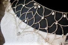Load image into Gallery viewer, Crystal Embellished Bridal Cape, Wedding Dress Cover Up