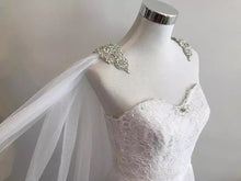 Load image into Gallery viewer, Wedding Cape with Crystal Detail