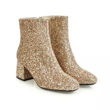 Load image into Gallery viewer, Glitter Block Heel Boots