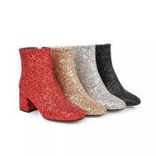 Load image into Gallery viewer, Glitter Block Heel Boots