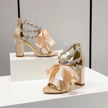 Load image into Gallery viewer, Happily 'EverAfter' Block Heel Bridal Shoes