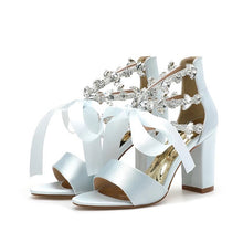 Load image into Gallery viewer, Happily 'EverAfter' Block Heel Bridal Shoes