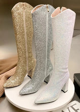 Load image into Gallery viewer, Glitter Block Heel Boots