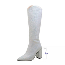 Load image into Gallery viewer, Glitter Block Heel Boots