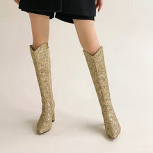 Load image into Gallery viewer, Glitter Block Heel Boots
