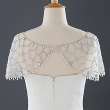 Load image into Gallery viewer, Crystal Embellished Bridal Cape, Wedding Dress Cover Up