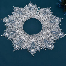 Load image into Gallery viewer, Crystal and Pearl Embellished Bridal Cape, Wedding Dress Cover Up