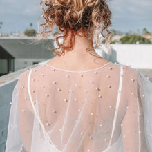 Load image into Gallery viewer, Pearl Bridal Cape, Wedding Dress Cover Up