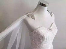 Load image into Gallery viewer, Wedding Cape with Crystal Appliqués