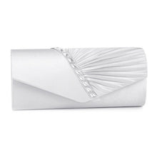 Load image into Gallery viewer, Bridal Satin Diamanté Clutch Bag | Various Colours