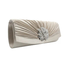 Load image into Gallery viewer, Satin Clutch Bag with Diamanté Decoration | Various Colours