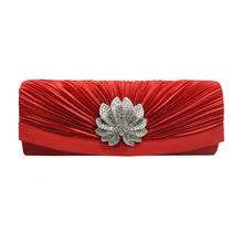 Load image into Gallery viewer, Satin Clutch Bag with Diamanté Decoration | Various Colours
