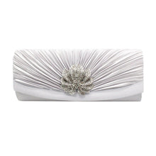 Load image into Gallery viewer, Satin Clutch Bag with Diamanté Decoration | Various Colours