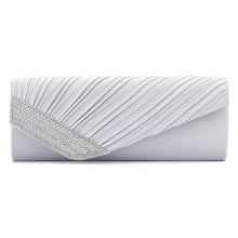 Load image into Gallery viewer, Satin Clutch Bag with Diamanté Decoration | Various Colours