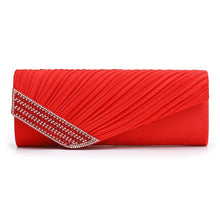 Load image into Gallery viewer, Satin Clutch Bag with Diamanté Decoration | Various Colours