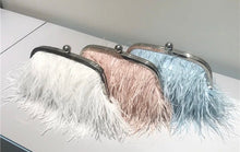 Load image into Gallery viewer, Feather Trim Clutch Bag | Various Colours